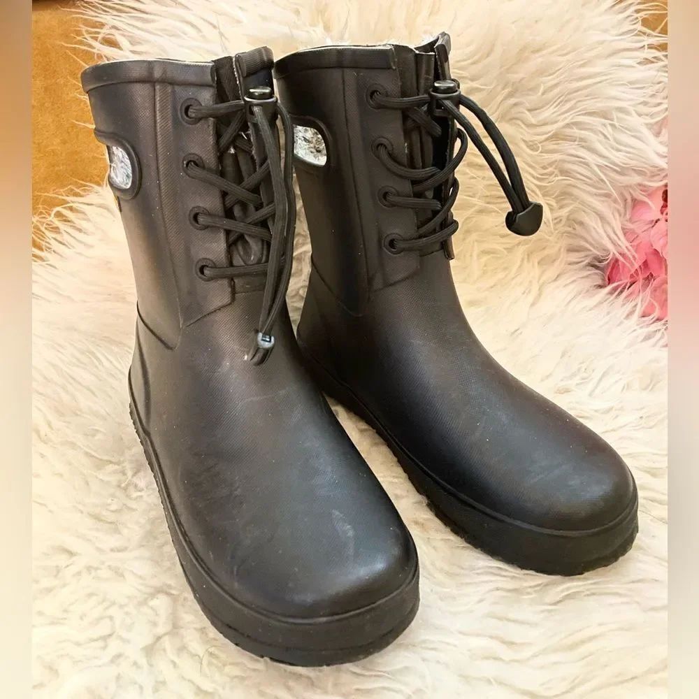 BOGS Amanda Faux Shearling Lined Boot Black Youth 4 EUR 37